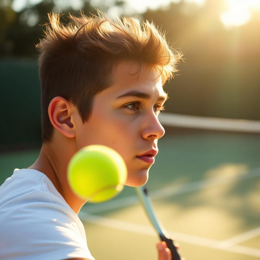 Joven deportista compitiendo